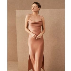 BHLDN Cali Satin Charmeuse MIDI Dress in Sedona Sunset - Sachin and Babi